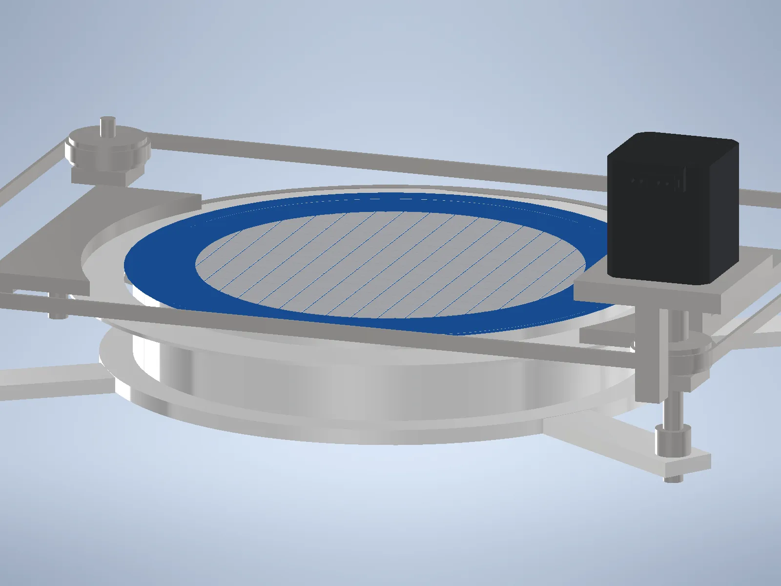The tape expander with the ring raised and the tape expanded.