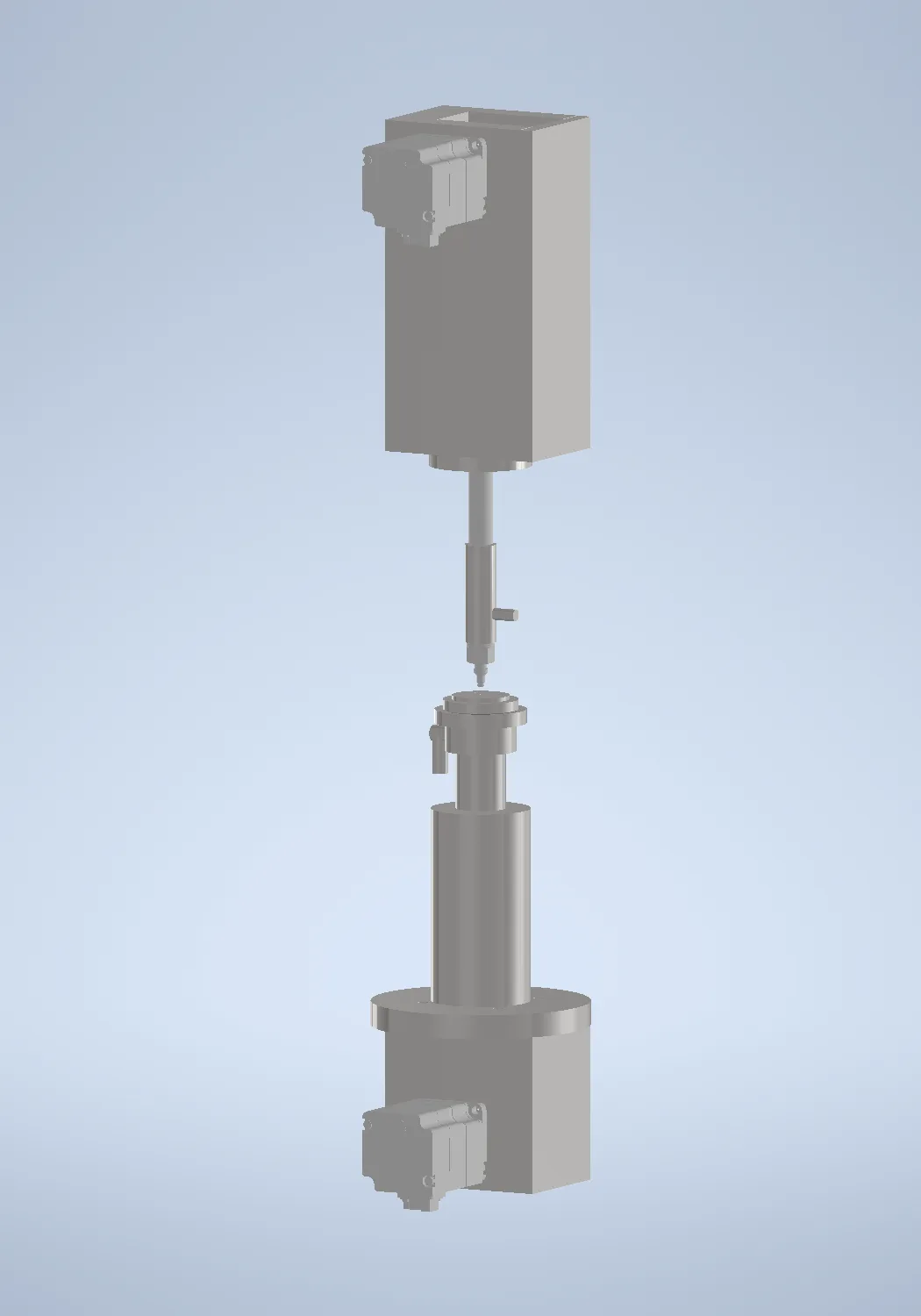 The pick head and the ejector on one axis, everything else hidden.